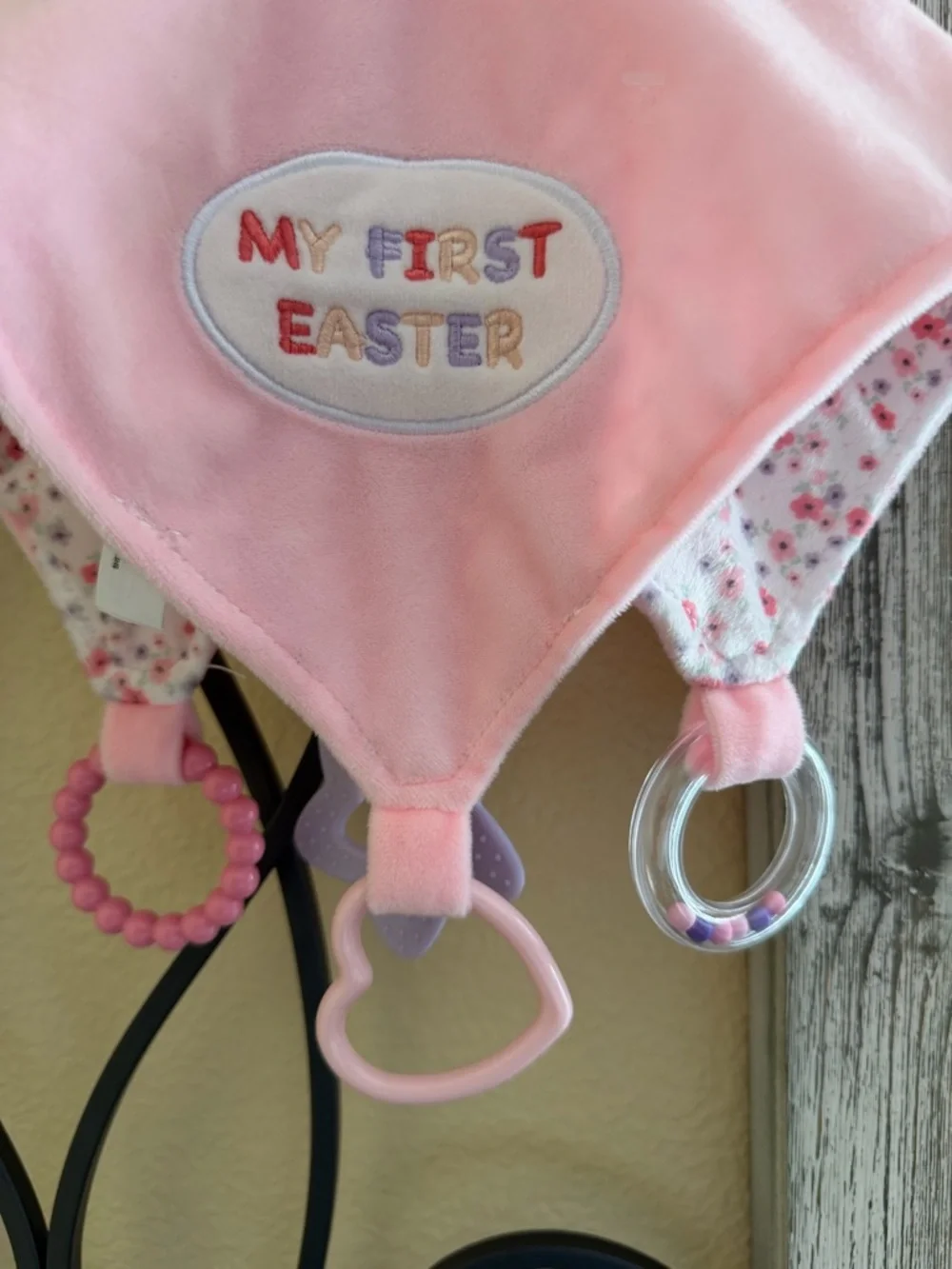 Pink 'My First Easter' Bunny Activity Blankie